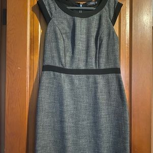 The Limited black & white tweed style dress with black trim, short sleeve, sz S